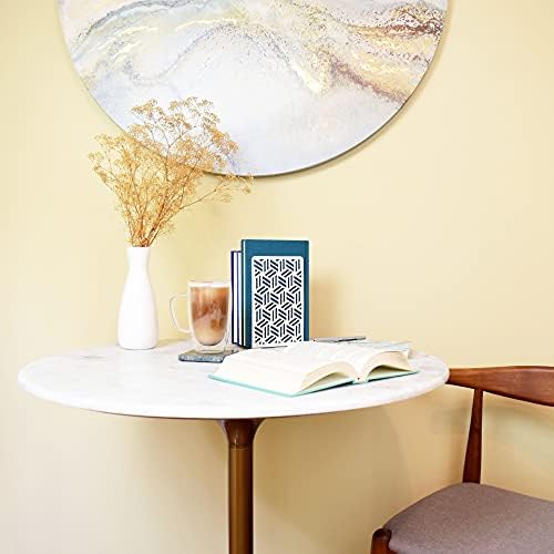 CNK Book Ends Bookends for Decorative Books Holder Bookend Shelves End Hold Heavy Duty Holders Stoppers Metal Stopper Cute Boho Bookshelf Holds Cookbook Office Home Set of 2 Bookends Pair White