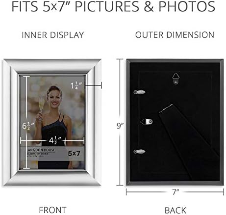 Langdon House 5x7 Picture Frames - Silver, 3 Pack - Celebration Collection