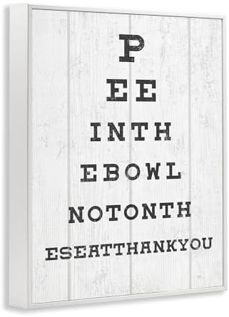 Humor Bathroom Eye Chart, 11 x 14 Inch Framed Giclée Print | Stupell Industries · By Lil' Rue · Ready to hang · Easy gift for bath or laundry · Made in USA