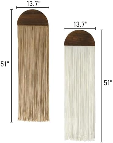 2Pcs Macrame Wall Hanging Boho wall decor Fiber Art Decor 13.7"W*51"L