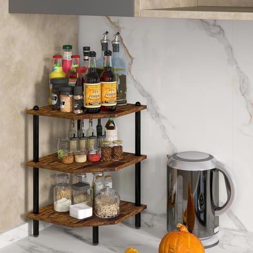 Corner Shelf Stand for Desk - 90° Corner Design to Free Up Desktop