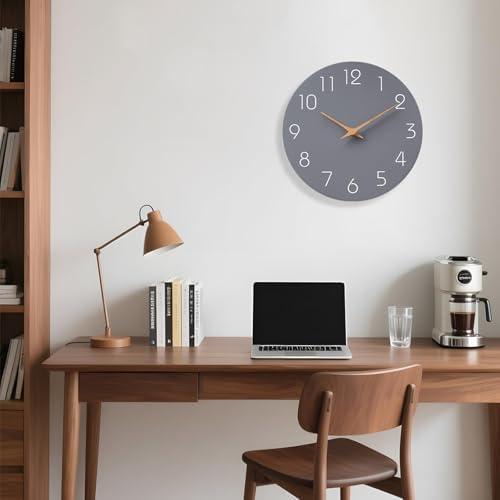 Mosewa Wall Clock Silent Non-Ticking Battery Operated 10" Modern
