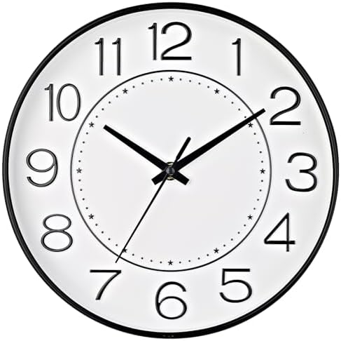 HZDHCLH Modern Wall Clocks Battery Operated,10 inch White Clock for Wall,Silent Small Wall Clock for Living Room Bedroom Kitchen Office Nursery Decor