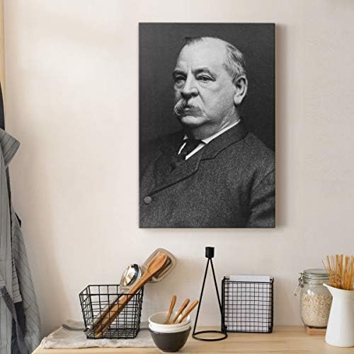 Renditions Gallery Grover Cleveland Presidental Portrait Wall Art, Premium Gallery Wrapped Canvas Decor, Ready to Hang, 48 in H x 32 in W, Made in America Print