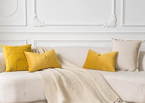 JUSPURBET 26x26 Euro Velvet Throw Pillow Covers Set of 2,Gold