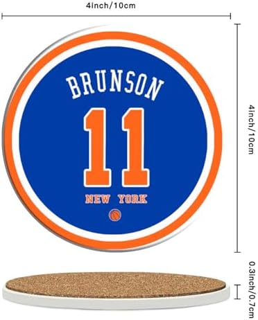 Knick Coasters for Drinks, New York NY Bascketball Ceramic Coasters Set of 6, Knick Gift for Man, with Holder