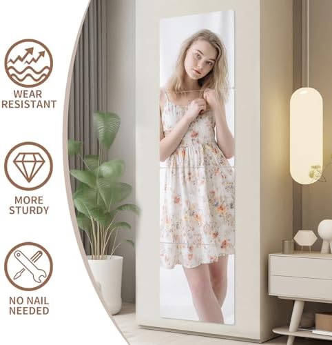 6-Piece Thick Acrylic Mirror Set for Walls, 12 x 12 inch self-Adhesive Frameless Small Mirror Tiles, Flexible Plastic Lenses for Bedroom, Home, and Gym Doors(6 pcs 12x12inch)