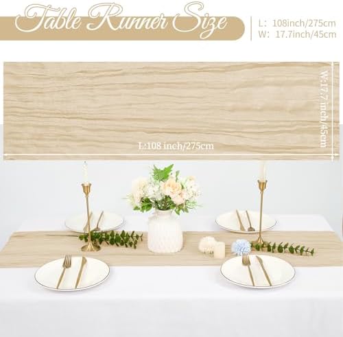 20 Pack Cheesecloth Table Runner 17 x 108 Inch, Beige