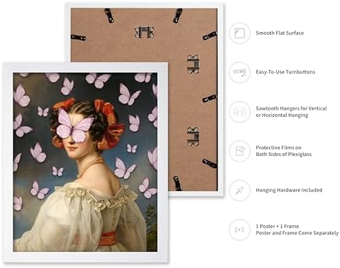 Poster Master Auguste Strobl Print - Portrait Painting Poster - Altered & Pop Art - Housewarming Gift for Men & Women - Aesthetic Decor for Bedroom, Living Room or Office - 8x10 White Framed