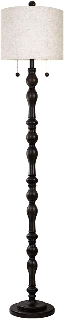 Scenekoy 65.5" Natural Real Wood Rustic Floor Lamp for Living Room Bedroom