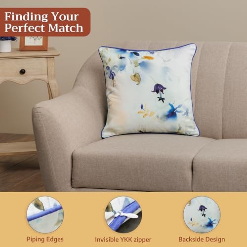 Maison d' Hermine Throw Pillow Covers 100% Cotton (18" x 18" - Pack of 1)
