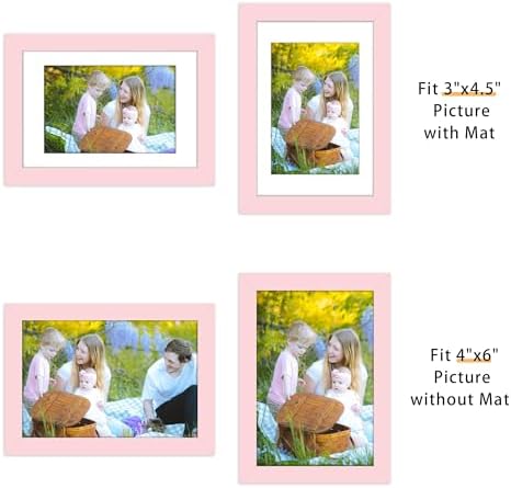 Picrit 4x6 Picture Frame Set of 12, Modern Gallery Wall Frames, Pink