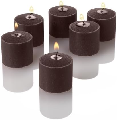 Set of 72 Brown Cinnamon Bun Scented Richland Votive Candles and 72 Clear Glass Eastland Votive Holders