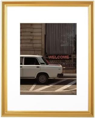 11x14 Picture Frame Gold, Display 11x14 without Mat or 8x10 with Mat, Wall Gallery Photo Frames