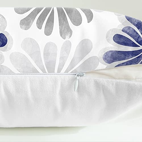 CaliTime Decorative Couch Throw Pillow Covers, 20 X 12 Inches, Navy Blue