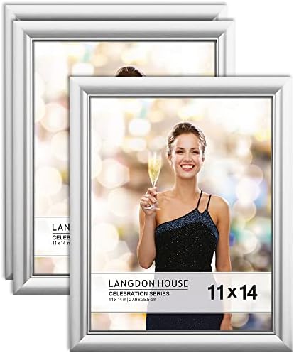 11x14 Picture Frames - Silver, 3 Pack - Celebration Collection