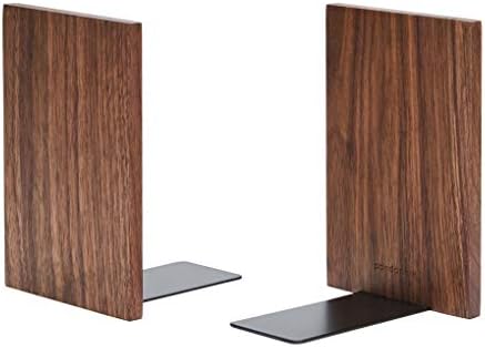 Pandapark Wood Decorative Bookends,Non-Skid Bookend for Shelves,Heavy Duty Bookends,Book Stand for Books/CDs,1 Pair