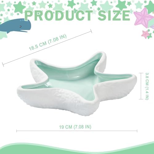 OSOPOLA Ceramic Starfish Jewelry Tray Ocean Ring Holder Dish Key Tray