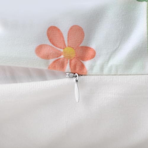 Bonhause Spring Watercolor Floral Throw Pillow Covers 18 x 18 Inch Colorful Flowers Wreath Leaf Green Summer Farmhouse Decorative Pillow Cases for Couch Sofa Bed Home Garden Patio Decor Set of 4