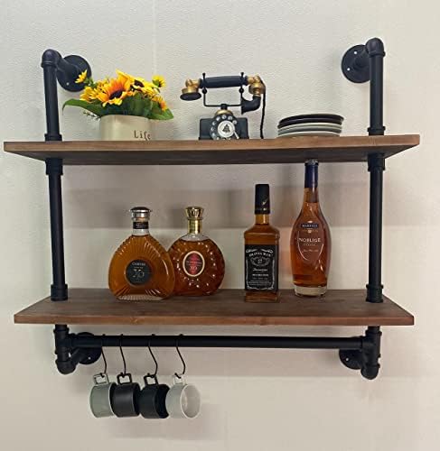 ROGMARS Industrial Pipe Shelving Bathroom Shelves with Towel bar