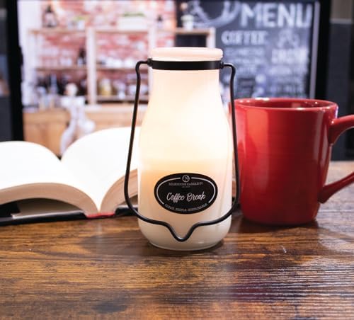Milkhouse Coffee Break Scented Soy Candle, 14 oz Milkbottle, 90+ Hr Burn
