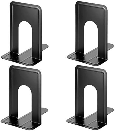 MaxGear 8.5 in Extra Large Heavy Duty Metal Book Ends, Bookends for Shelves
