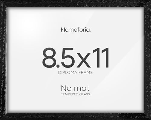 Homeforia 8.5x11 White Oak Diploma Frame, High-End Wood, Glass