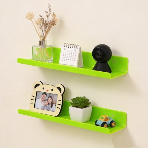 ROYALITA 2-Pack Acrylic Shelves Wall Mounted, 17 Inch Display Shelves