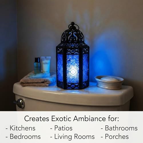 Vela Lanterns Decorative Indoor Moroccan Centerpieces, Cobalt, S, 2-Pack