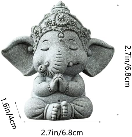 livelyfish Hindu Elephant Statue Lord Ganesha Figurine Meditation Buddha, B