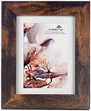 brown 5x7 Picture Frame,Display 5x7 without Mat or 4x6 with Mat