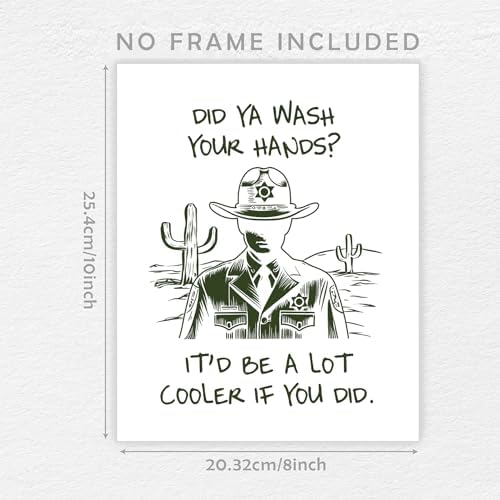 SWITHOM Wash Your Hands Bathroom Decor, Bathroom Wall Decor, Funny Bathroom Quote Prints Decor, Toilet Wall Art, 8x10 inch Unframed
