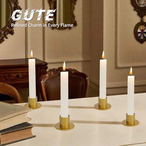 GUTE Gold Taper Candle Holder Matte Iron Candlestick Decor Farmhouse 8Pcs