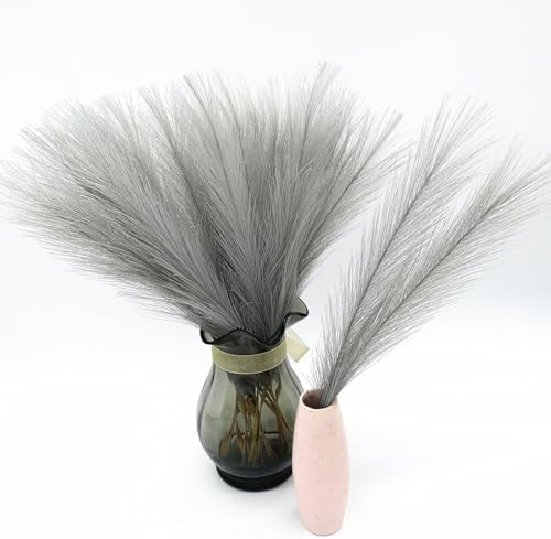 CATTREE Artificial Pampas Grass Stems, Light Gray, 18 Inch, 30 Pcs