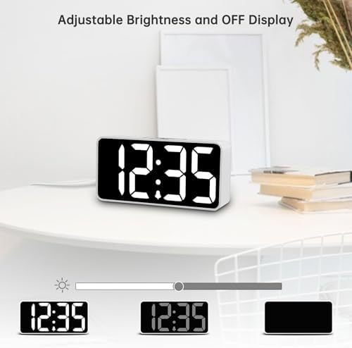 DreamSky Small Digital Alarm Clock for Bedroom with Large Big Numbers