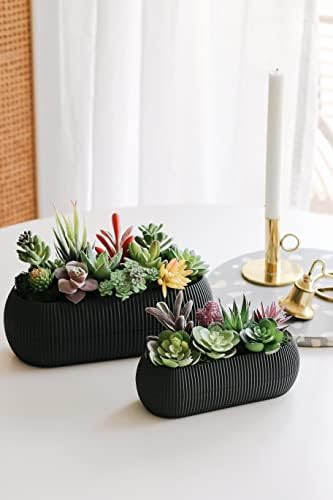 Artificial Succulent Plants - 18 Pack - Premium Fake Plants - Double Flocked Succulents - Realistic Textured Cactus - Face Succulent Plants - Mini Faux Succulents - Face Plant Decor