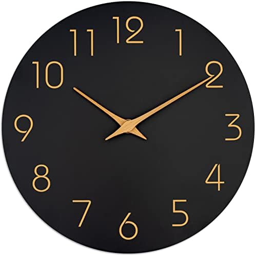 Mosewa Wall Clock 14" Battery Operated Silent Non-Ticking Simple Minimalist