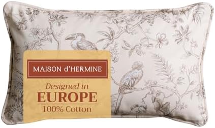 Maison d' Hermine Throw Pillow Covers 100% Cotton (12" x 20" - Pack of 1)