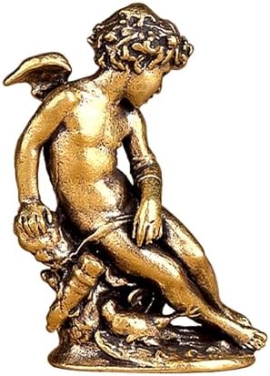 Copper Cupid Angel Figurines Statues Cute Wings Cherubs Sculpture Portable Mini Size Home Decorations Office Desk Decor Table Ornament Gift for Lover Kids Boy Girl Friends