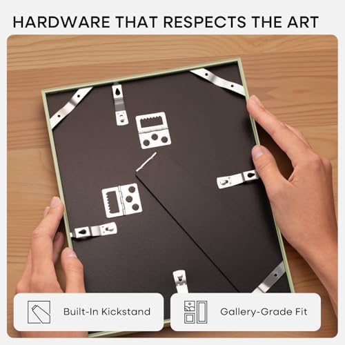 Homeforia 10x10 Green Picture Frame, High-End Metal, 8x8 Mat, Glass