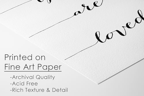 You Are Loved - Calligraphy - Art Print - Unframed - 11x14 | Elegant Calligraphy Art Print | Inspiring and Heartwarming Room Decor | Room Decor to Elevate Your Space with Meaningful Expression
