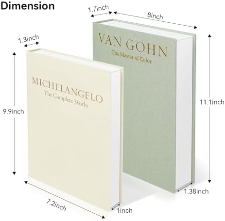 1DOT2 Decorative Books Set of 2, Sage-Beige-Artist