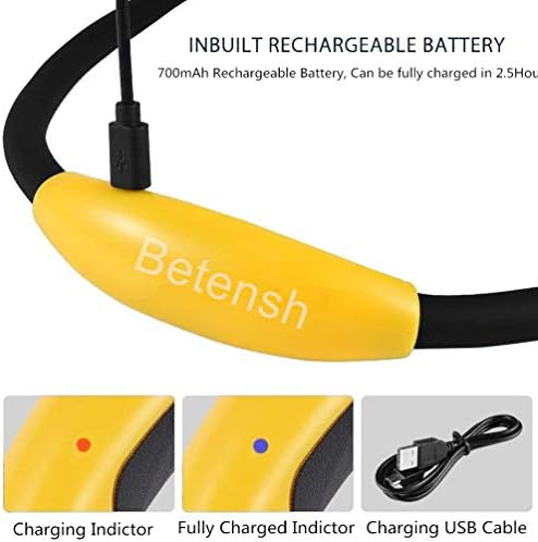Rechargeable 4 LED Book Light Bright Neck Hug Light, Reading Lights for Reading in Bed, 3 Brightness Levels, Flexible Soft Rubber Arms, Perfect for Bookworms,Knitting,Comping,Crafts