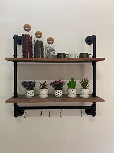 ROGMARS Industrial Pipe Shelving Bathroom Shelves with Towel bar