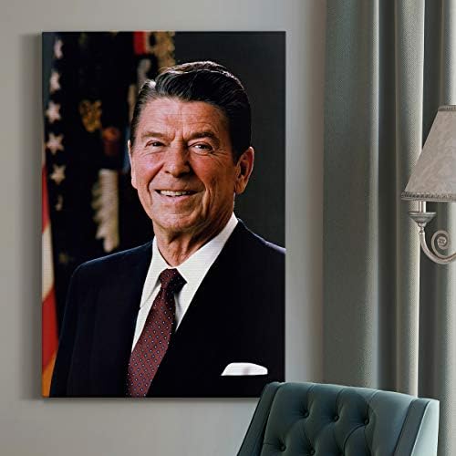 Renditions Gallery Ronald Reagan Presidental Portrait Wall Art, Premium Gallery Wrapped Canvas Decor, Ready to Hang, 18 in H x 12 in W, Made in America Print