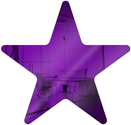 Marketing Holders Acrylic Mirror 4" Purple Star Flat DIY Smooth Edge Plexiglass Tiles .118 3MM Thick Rounded Corners Decor for Holidays Birthdays Event Planners Nurseries Kids Rooms Classrooms