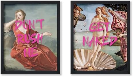 Poster Master 2-Piece Don't Rush Me Print - Get Naked Poster - Altered & Pop Art - Humorous Gift for Men & Women - Funny Wall Decor for Bedroom, Dorm or Bathroom - 16x20 UNFRAMED Wall Art