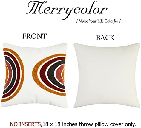 Merrycolor Boho Abstract Throw Pillow Covers 18x18 Tufted Sun Pillow Covers Colorful Mid Century Modern Pillow Covers Boho Pillows Decorative Throw Pillow Case for Bed Couch Living Room,1PC