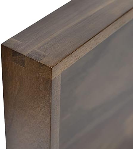 12" Square Small Black Walnut Wood Ottoman Tray No Handle