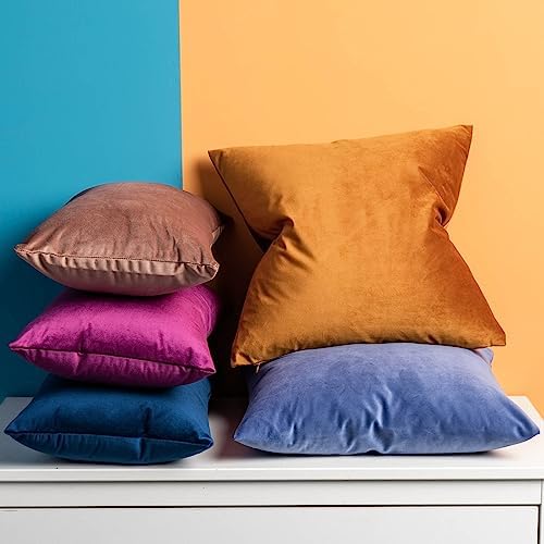 JUSPURBET Decorative Velvet Throw Pillow Covers 20x20 Set of 2,Navy